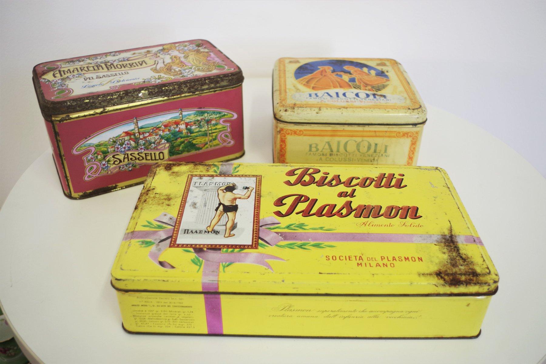 Lot de 3 boîtes à biscuits vintage des années 1960 - Charme du milieu du siècle pour les collectionneurs en vente 11