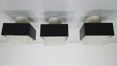 3 Philips-Deckenlampen aus den 1960er Jahren, eisgekühltes Glas und Metall