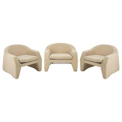 Set of 3 vintage Armchairs attr. to Cassina, Italy, 1970s