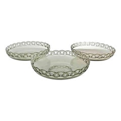 Ensemble de 3 assiettes en verre d'art vintage, années 1970