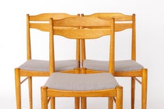 Set of 3 Vintage Beechwood Chairs 1970s German Dining Chairs Restored