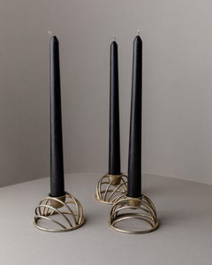 Set of 3 Vintage Brass Candle Holders for 3 Candles, Italy, 1970s