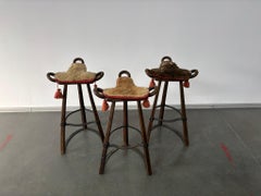 Satz von 3 Brutalistischen Marbella-Hockern im Vintage-Stil von Sergio Rodrigues