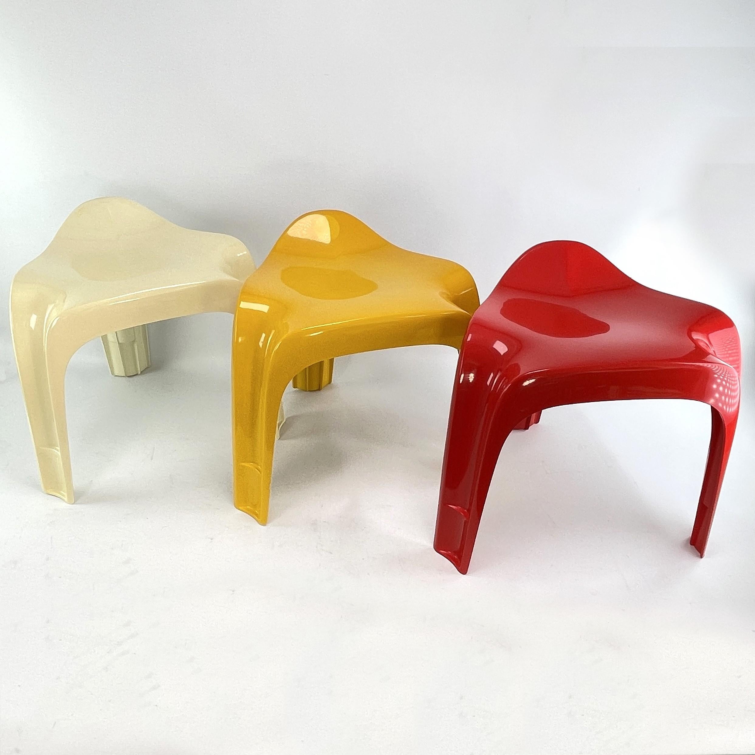 Space Age Set of 3 vintage Casalino stools CASALA Design Alexander BEGGE , 1970s For Sale