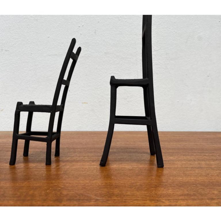 Set of 3 Vintage Cast Iron Chair Art Sculptures For Sale 5