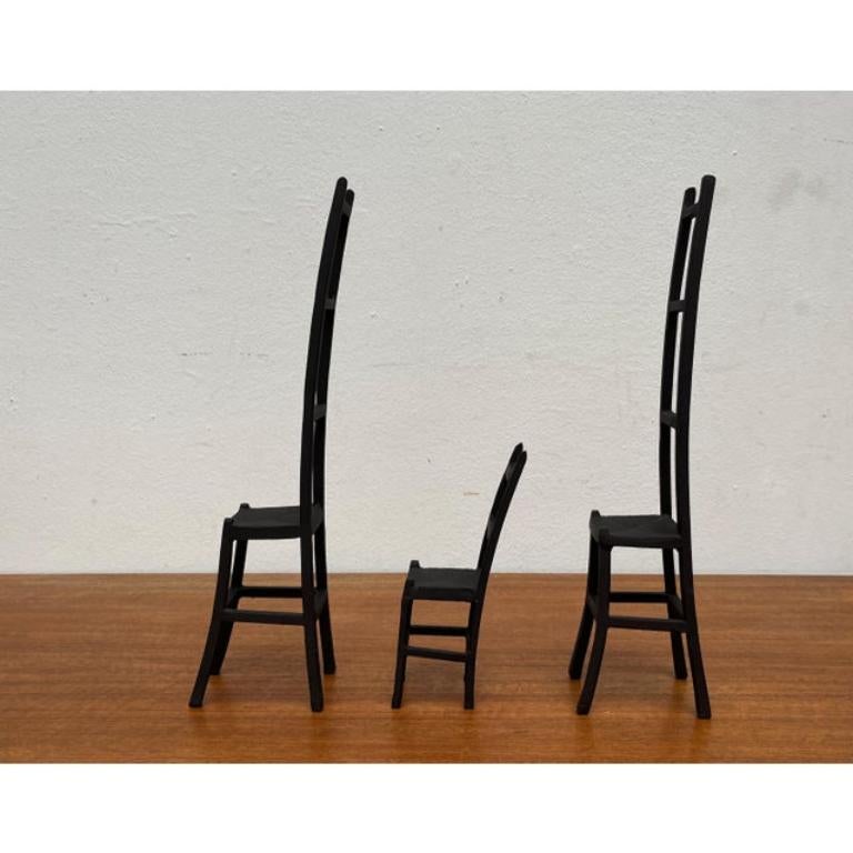 Set of 3 Vintage Cast Iron Chair Art Sculptures For Sale 7