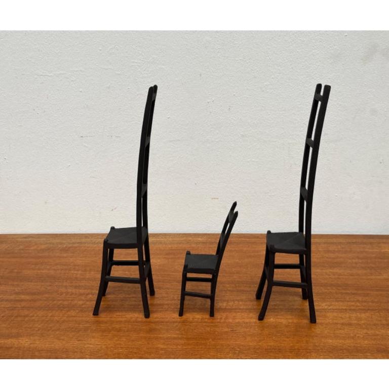 Set of 3 Vintage Cast Iron Chair Art Sculptures For Sale 2