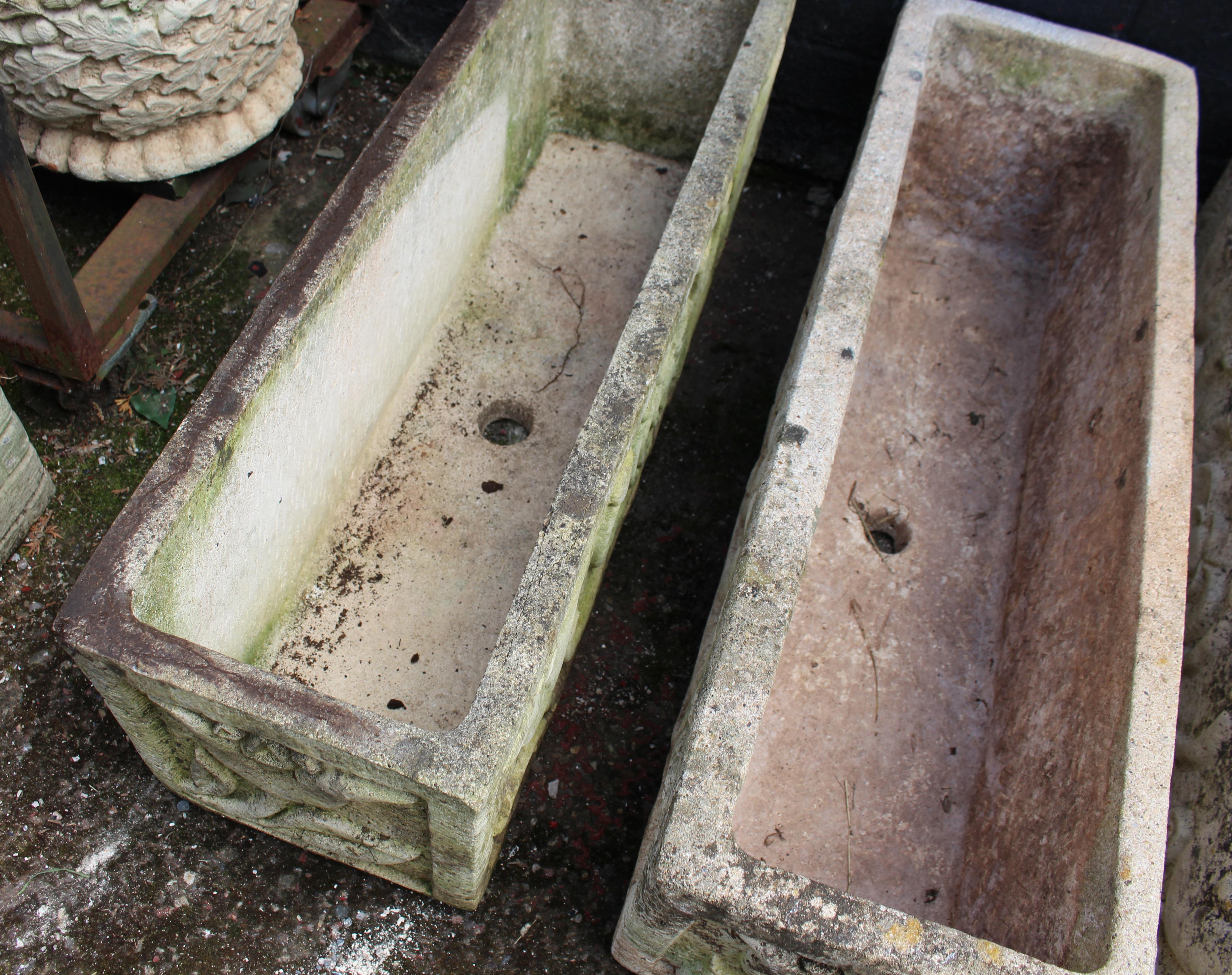 Set of 3 Vintage Cast Stone Planters For Sale 2