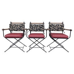 Set of 3 Vintage Cleo Baldon Style Iron Dining Chairs, c.1970s