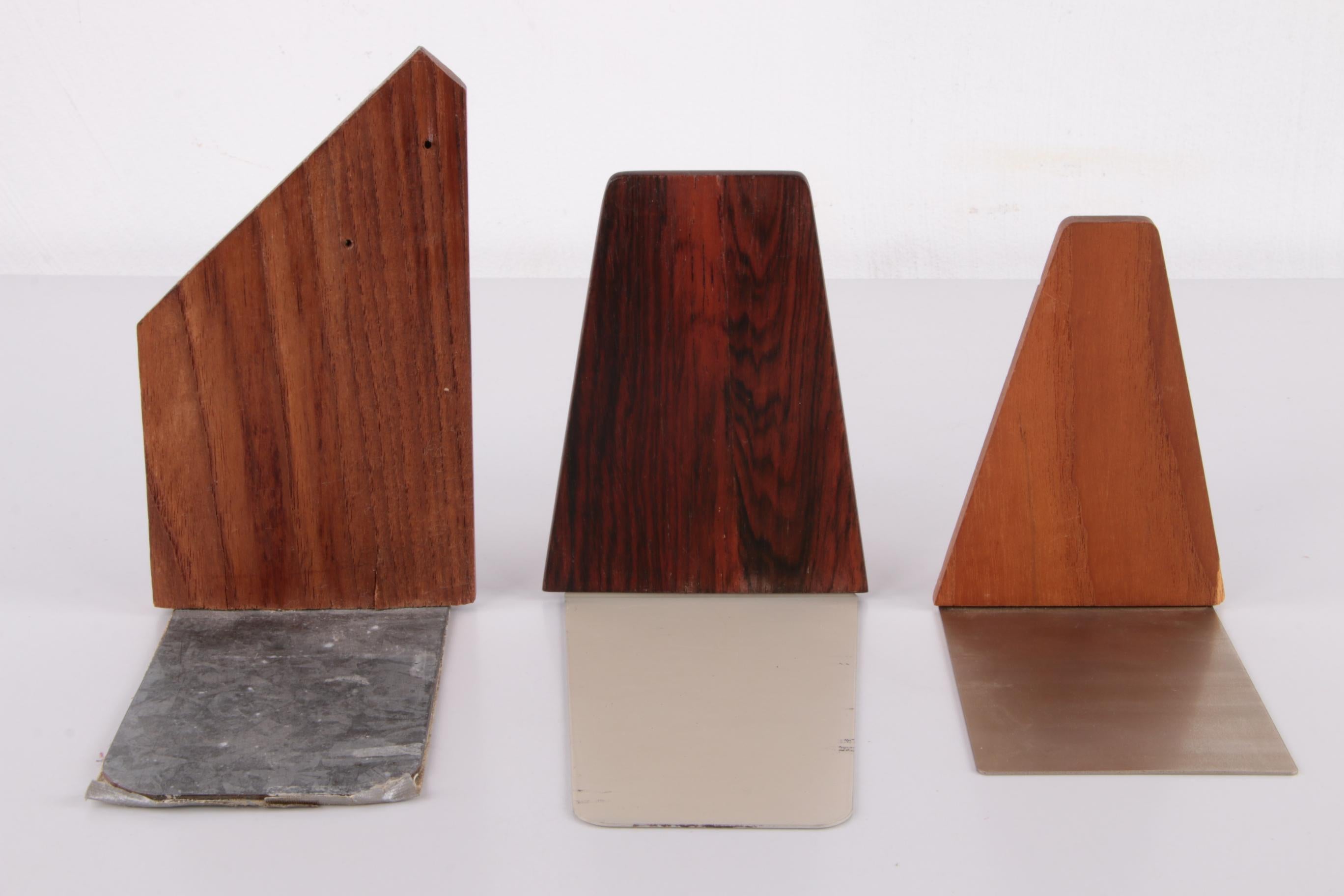 Mid-20th Century Set of 3 Vintage Danish Design Wooden Bookends, 1960s