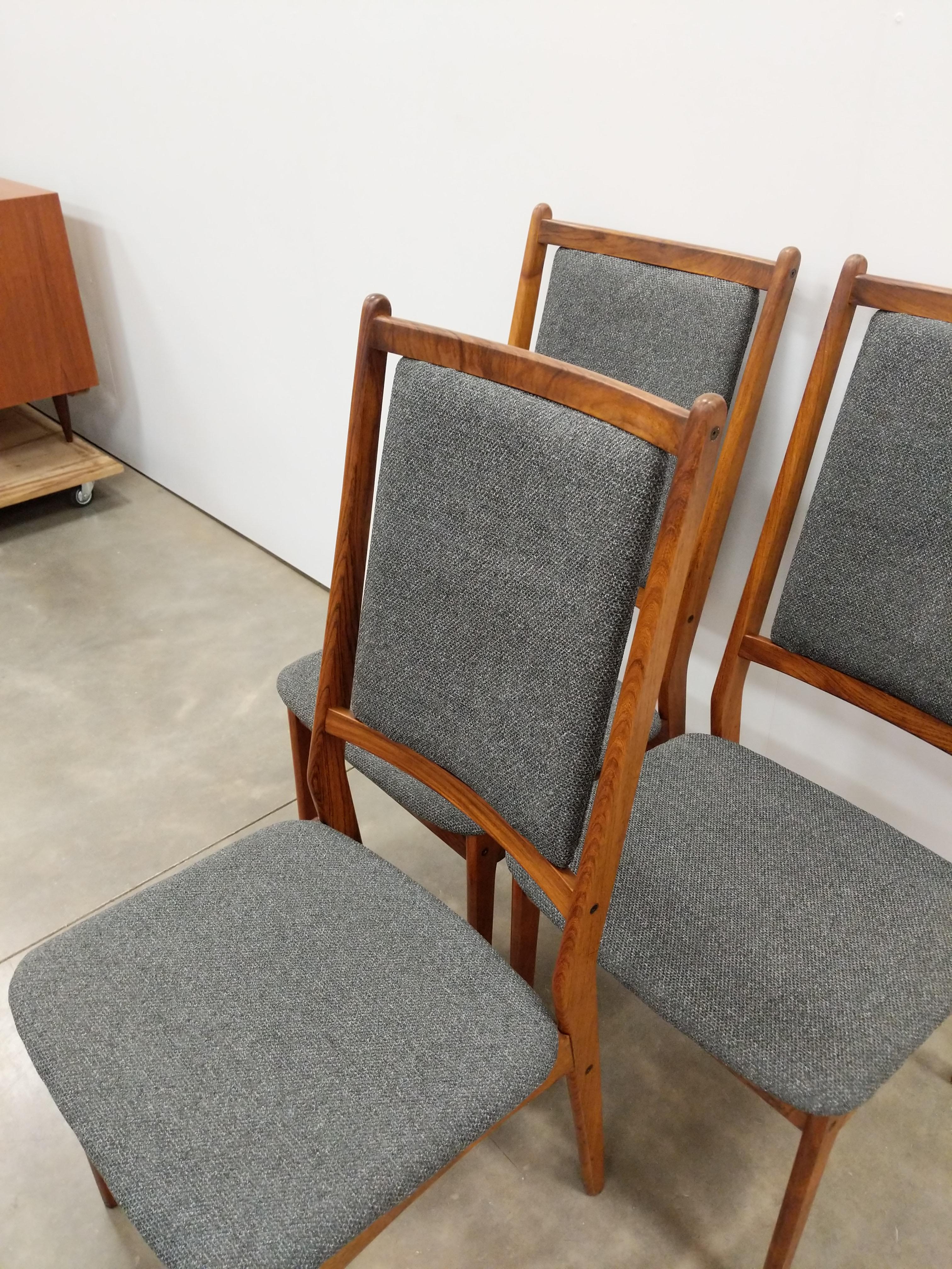 Set of 3 Vintage Danish Modern Rosewood Dining Chairs For Sale 1