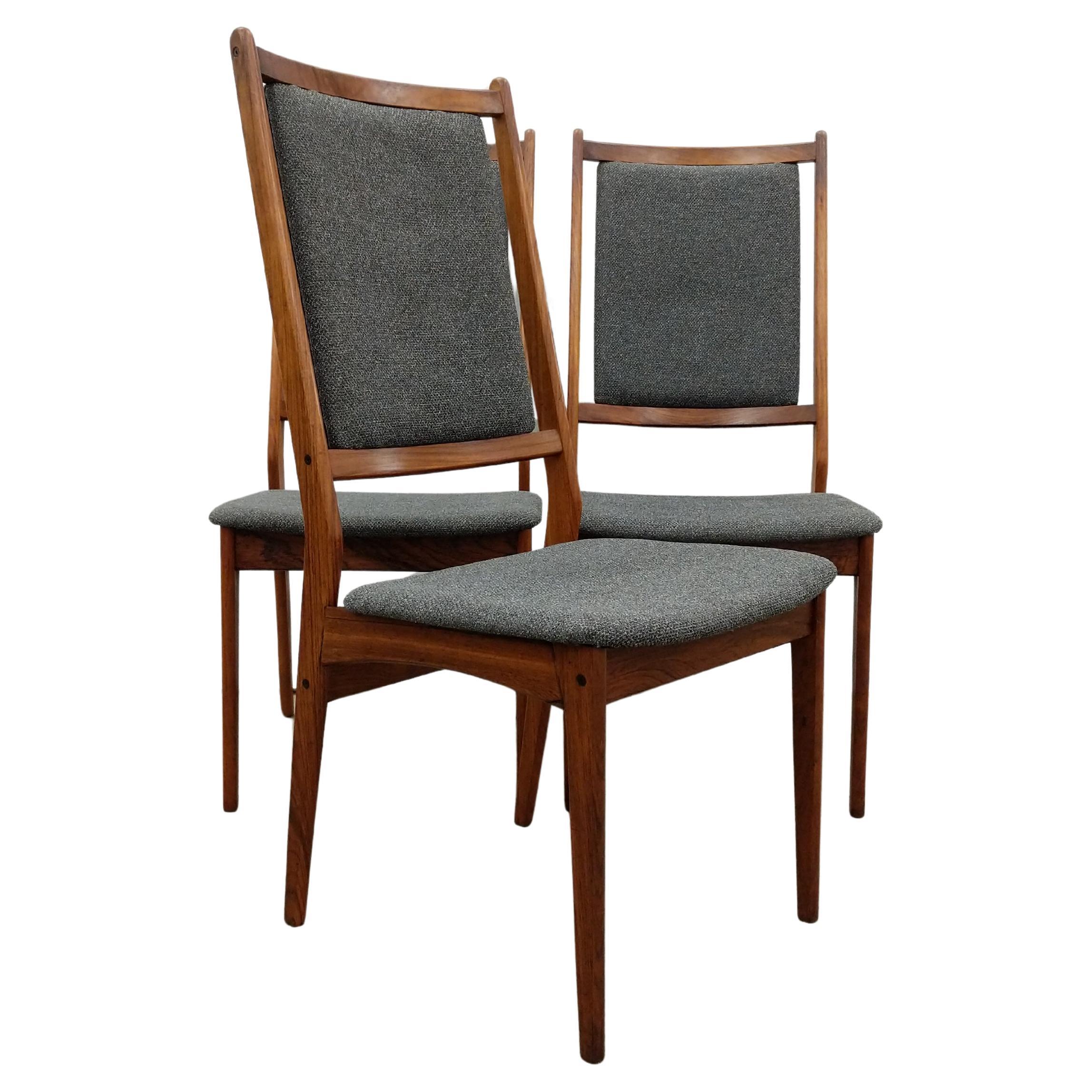 Set of 3 Vintage Danish Modern Rosewood Dining Chairs