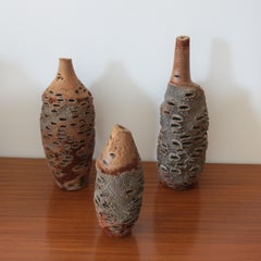 Set of 3 Vintage Decorative Textured Banksia Seed Pods