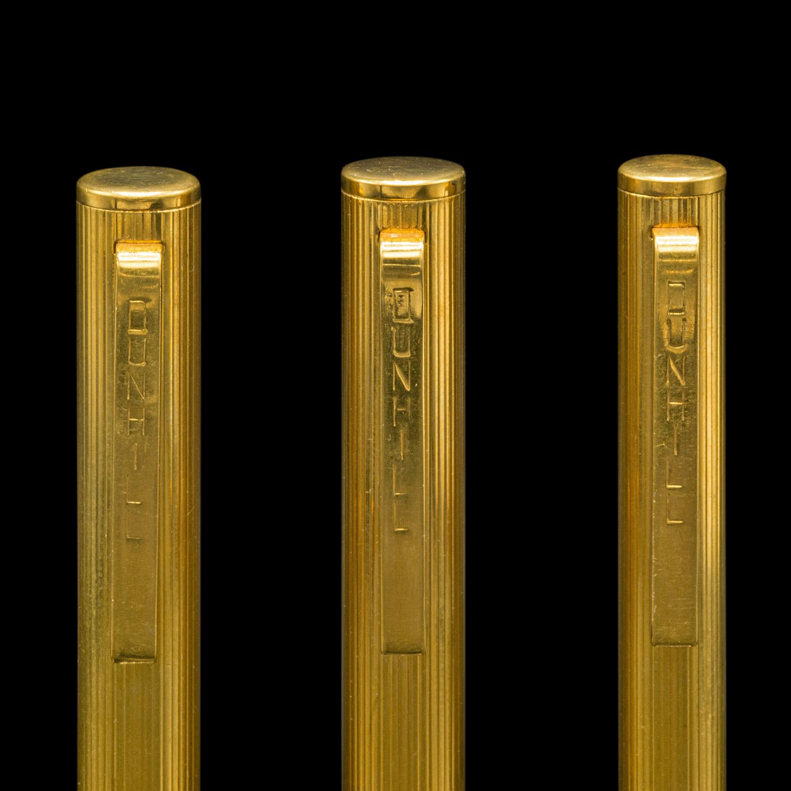 Set von 3 Vintage Dunhill-Bleistiften, Deutsch, Brunnen, Fasertyp, 14k Gold Nib, Schreibtisch im Zustand „Gut“ im Angebot in Hele, Devon, GB