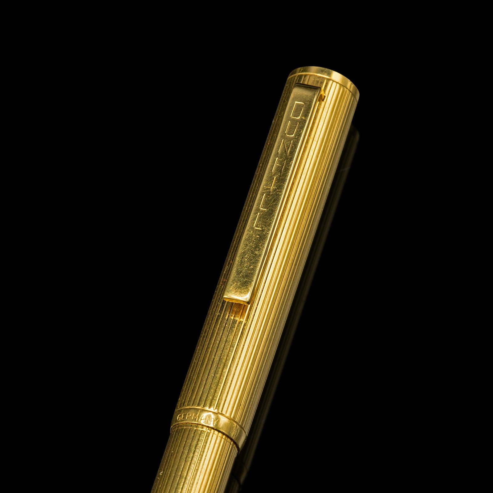 20th Century Set of 3 Vintage Dunhill Pens, German, Fountain, Fibre Tip, 14k Gold Nib, Desk For Sale