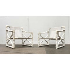 Satz von 3 Loungesesseln aus Bambusimitat und Tisch von Kettal, Spanien, 1980er Jahre