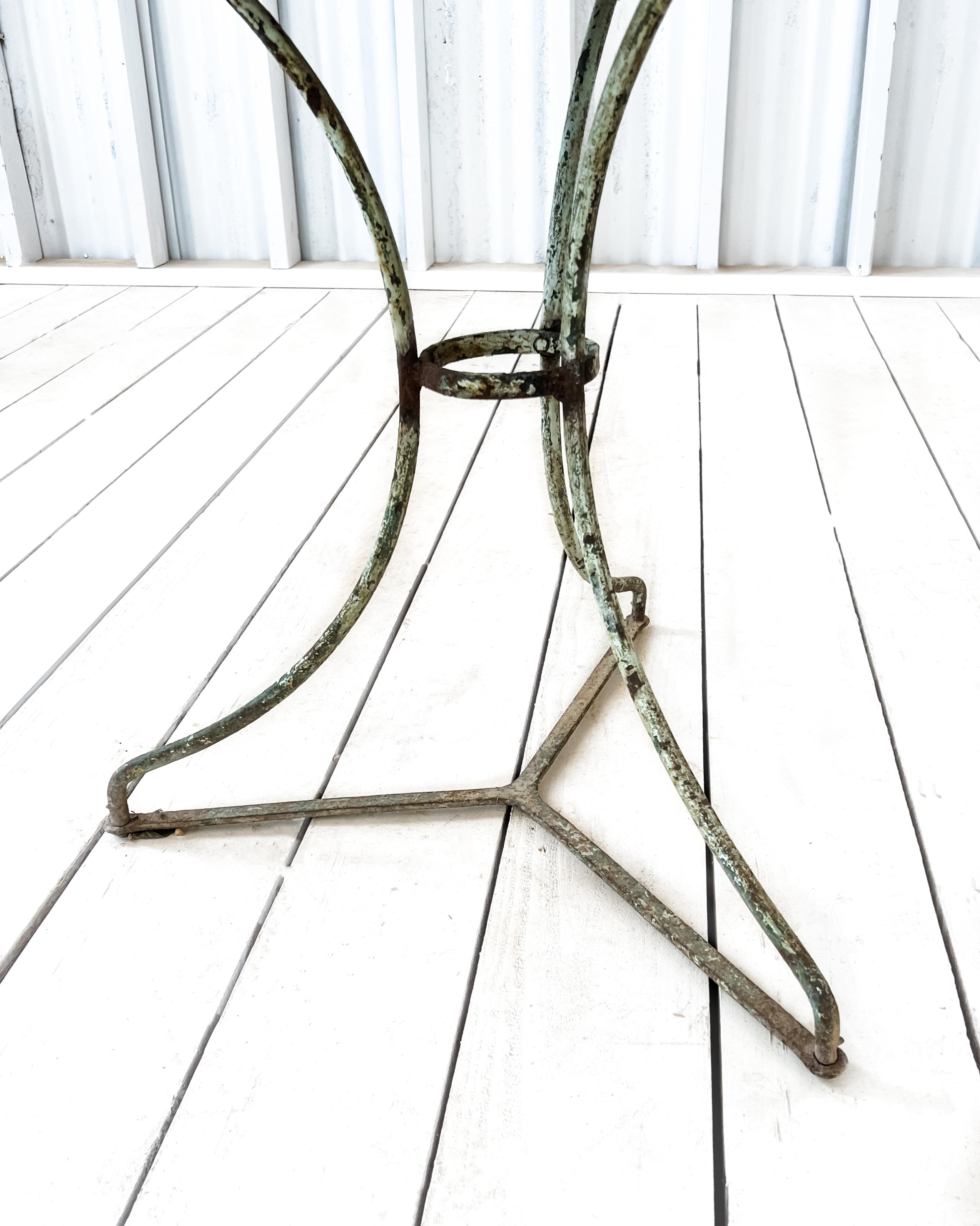 'Set of 3' Vintage French Metal Bistro Table and Chairs 1