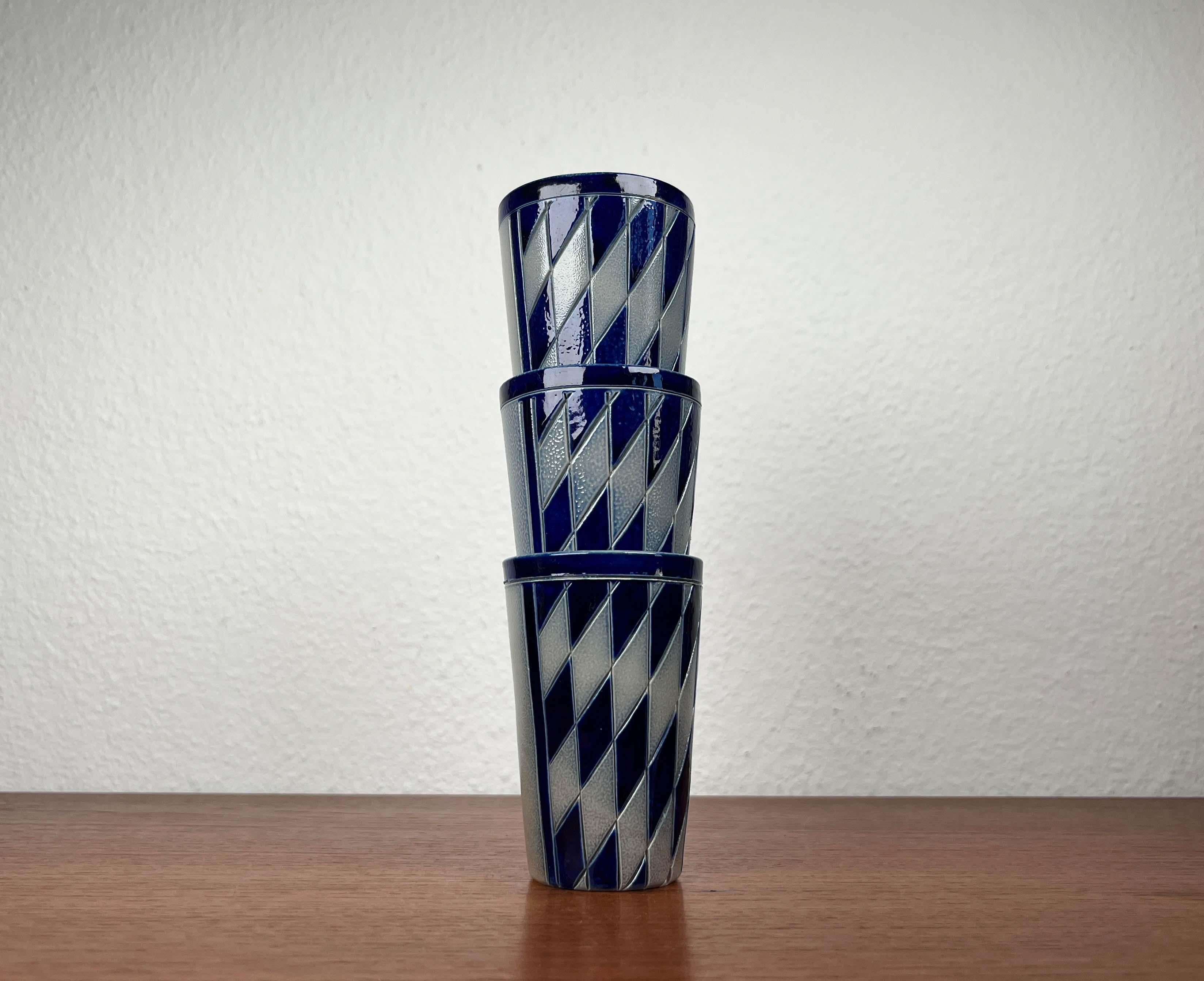 Set of 3 Vintage German Ceramic Mugs from Merkelbach Keramik, 1970s en vente 6