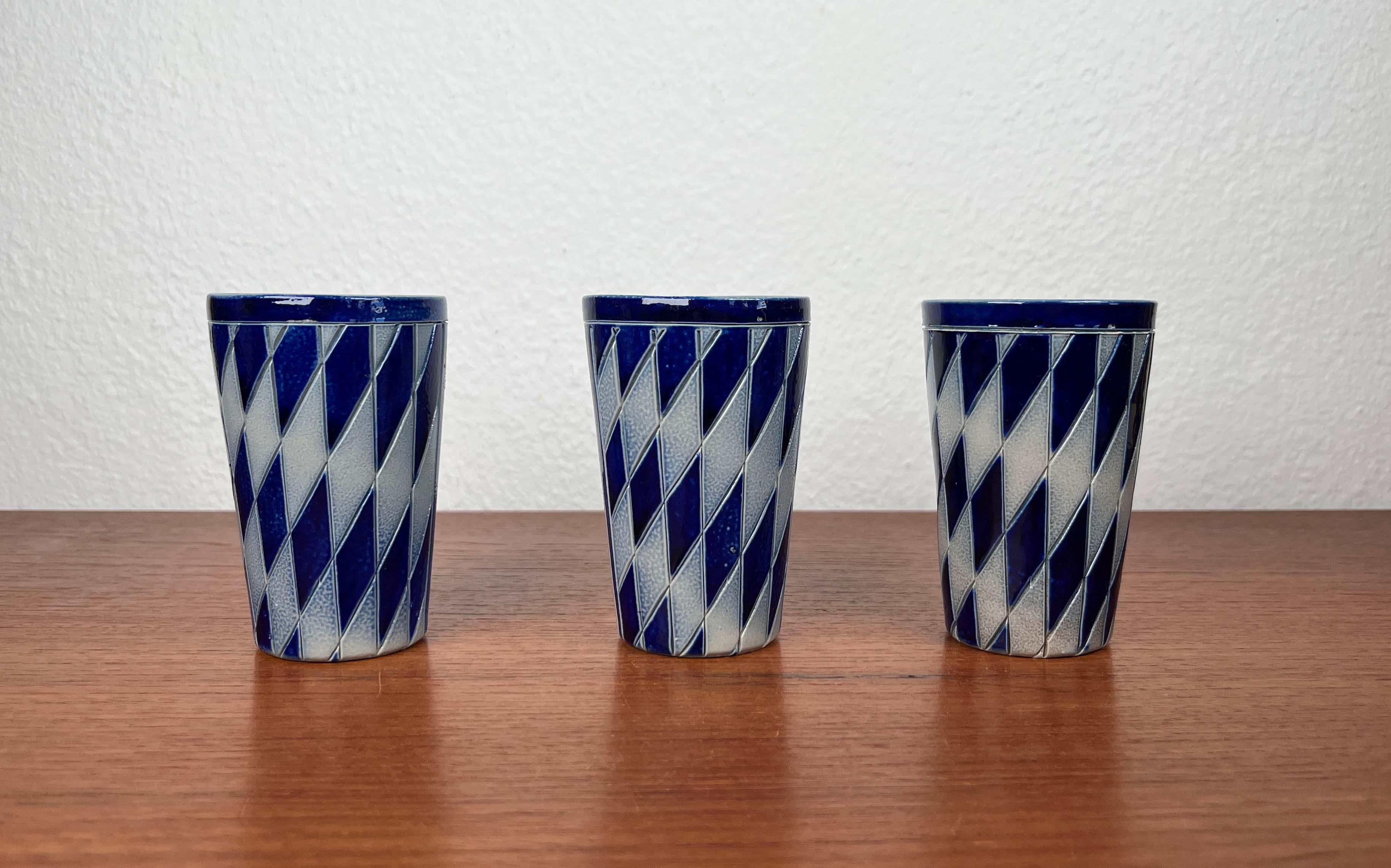 Allemand Set of 3 Vintage German Ceramic Mugs from Merkelbach Keramik, 1970s en vente