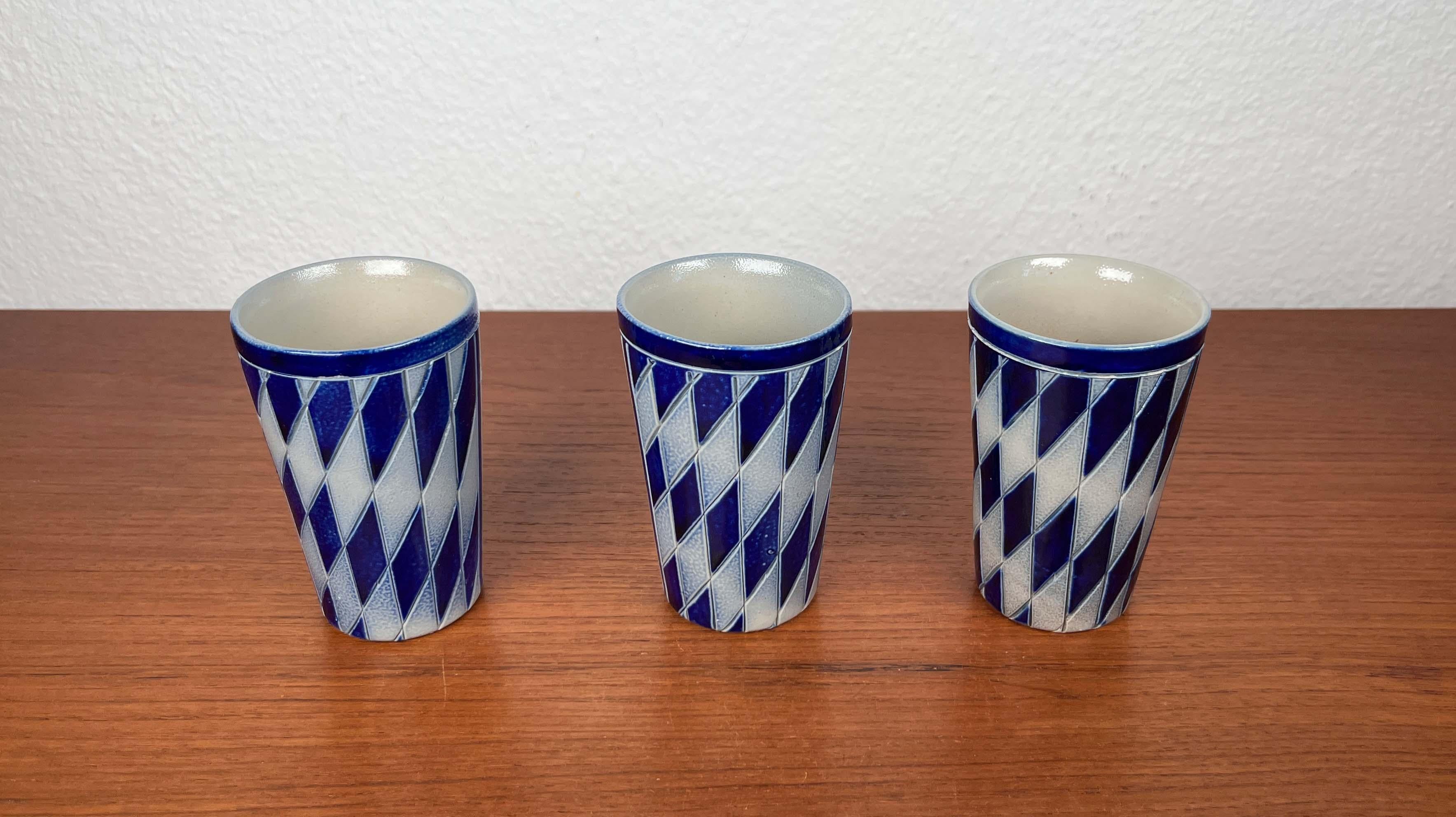 20ième siècle Set of 3 Vintage German Ceramic Mugs from Merkelbach Keramik, 1970s en vente