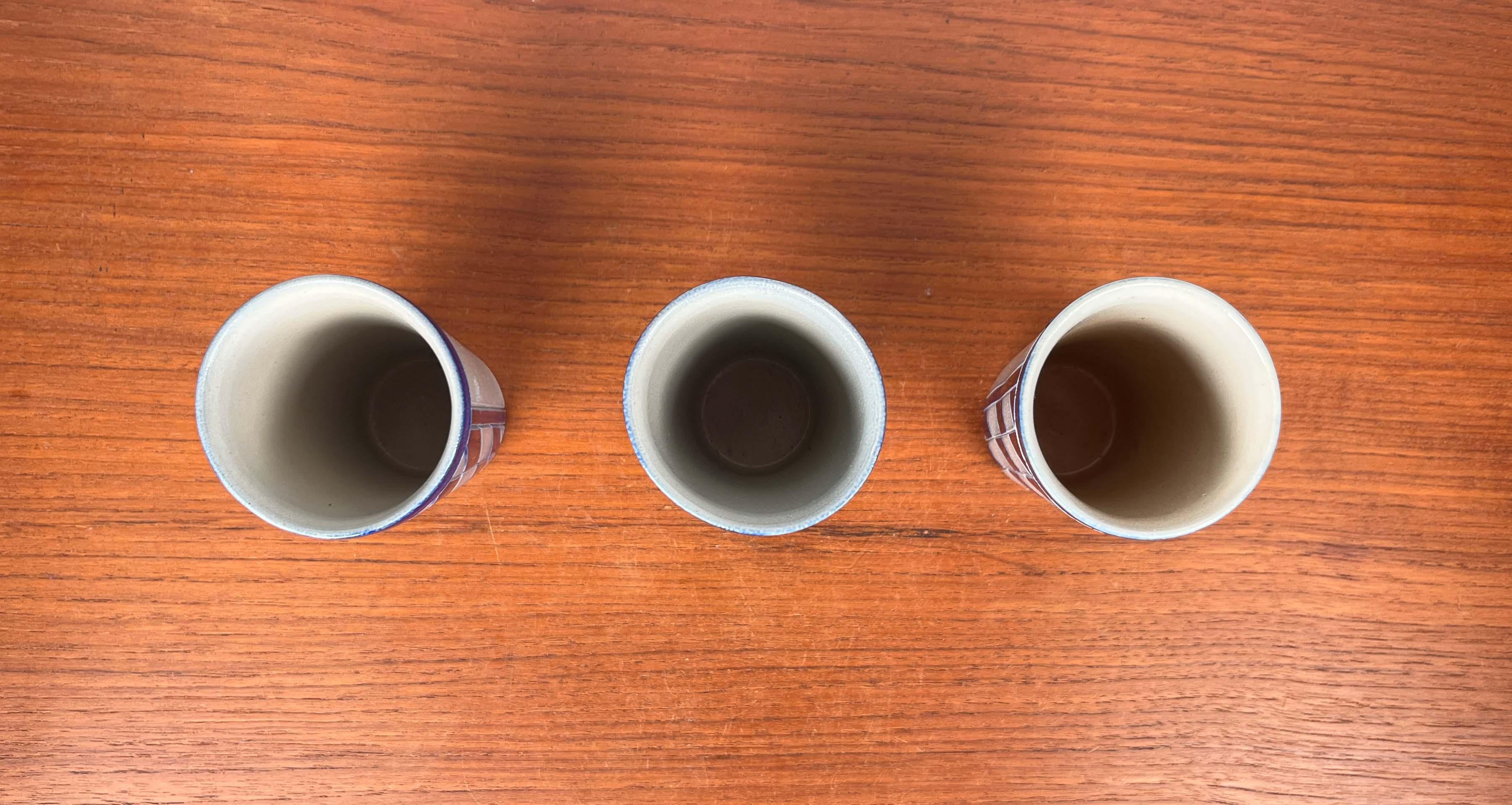 Céramique Set of 3 Vintage German Ceramic Mugs from Merkelbach Keramik, 1970s en vente