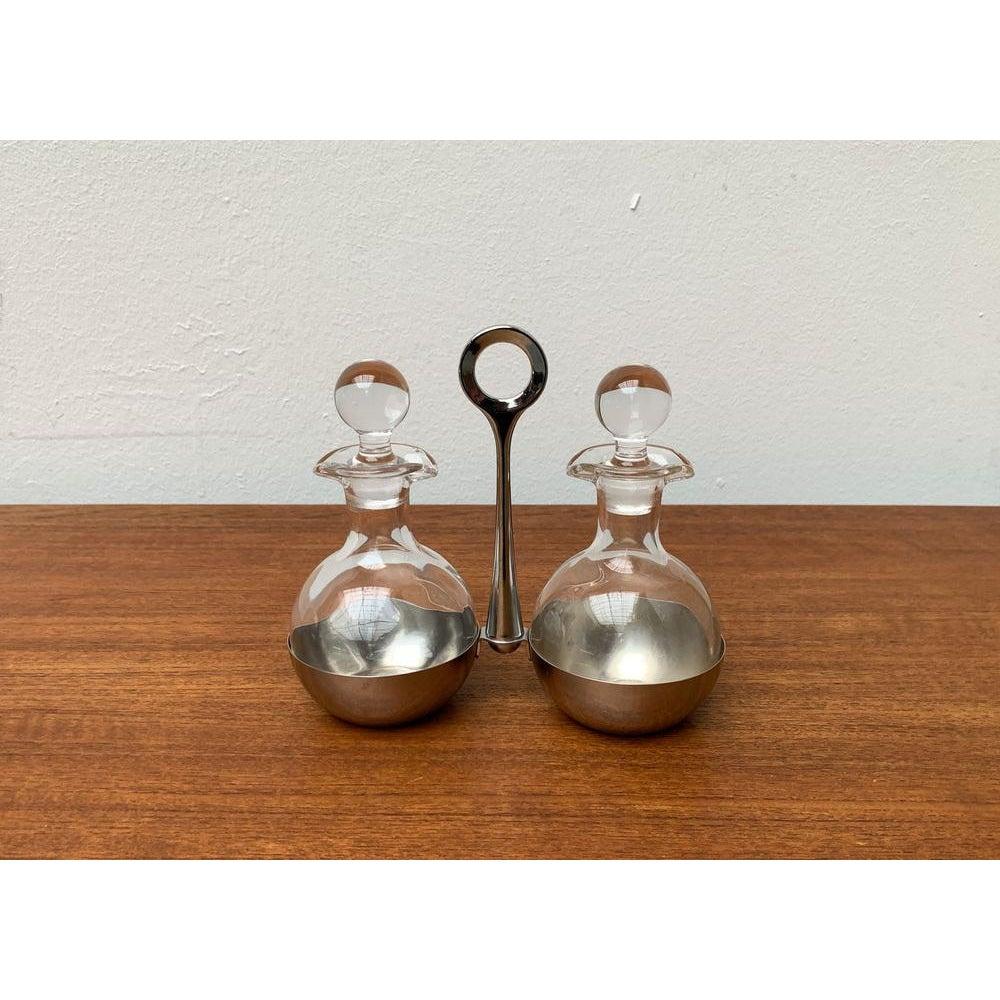 Metallo Set di 3 vassoi per olio e aceto tedeschi vintage di WMF, anni '70 in vendita