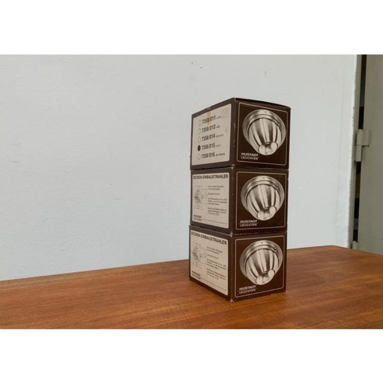 Allemand Ensemble de 3 plafonniers allemands vintage de l'ère spatiale de Hustadt Leuchten en vente