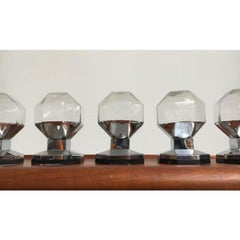 Ensemble de 3 lampes allemandes vintage en chrome et verre de l'ère spatiale par Motoko Ishii, 1970