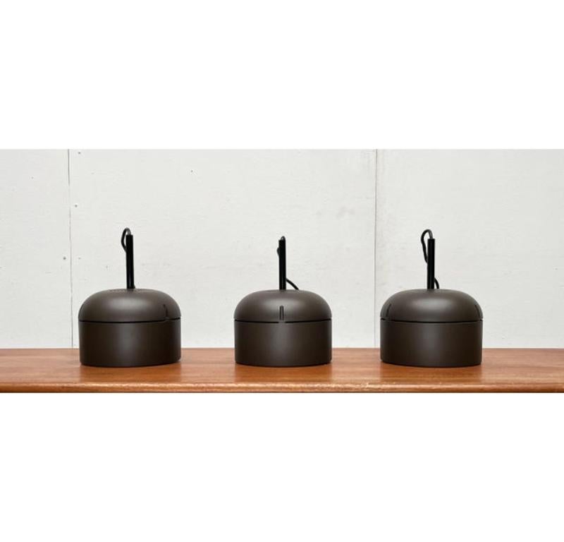 Set of 3 Vintage German Space Age Pendant Lamp by Arnold Berges, 1970s For Sale 8