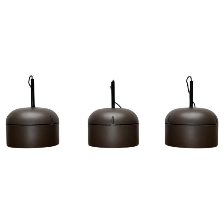 Set of 3 Vintage German Space Age Pendant Lamp by Arnold Berges, 1970s For Sale