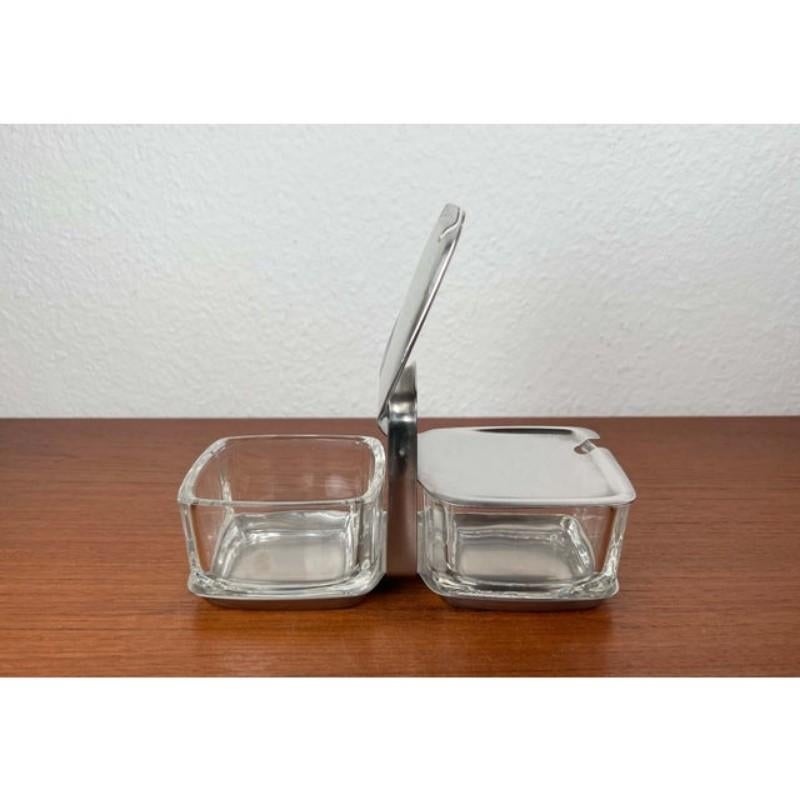 Glass Set of 3 Vintage German Tray Menagere from WMF, 1970s For Sale
