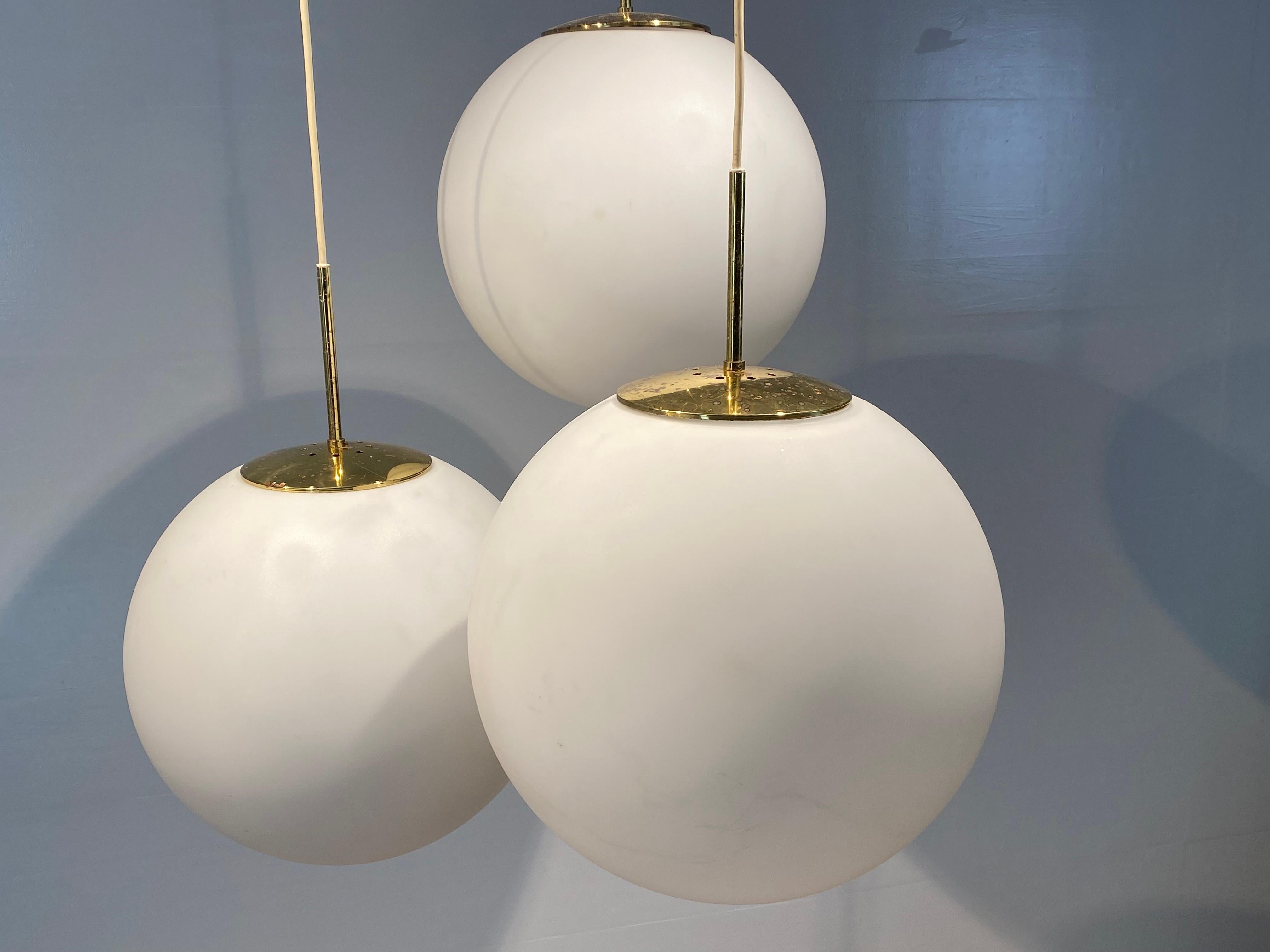 Set von 3 Vintage-Glaslampen (Ende des 20. Jahrhunderts) im Angebot