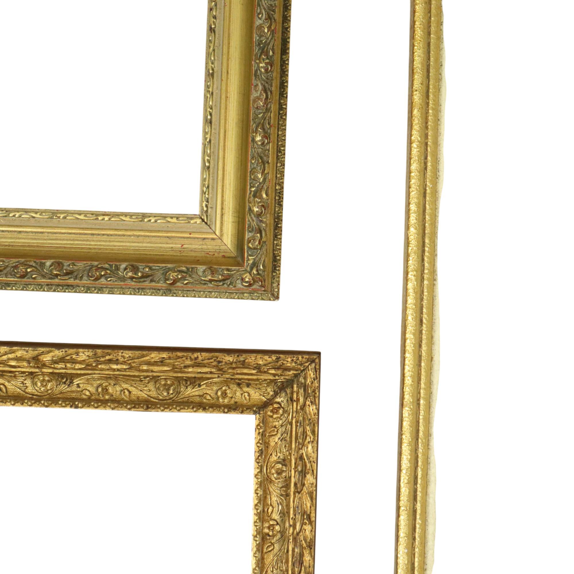 Satz von 3 goldenen Vintage-Rahmen Rahmen im klassischen Stil im Angebot 1