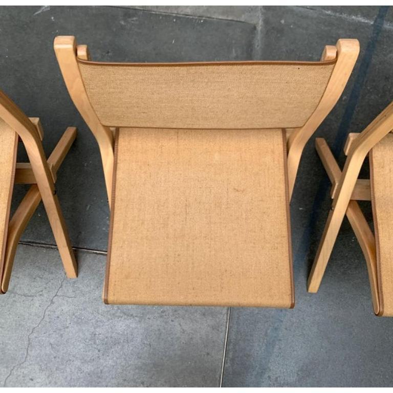 Set of 3 Vintage Italian Folding Chairs by Ilmari Tapiovaara for Olivo Italy For Sale 7