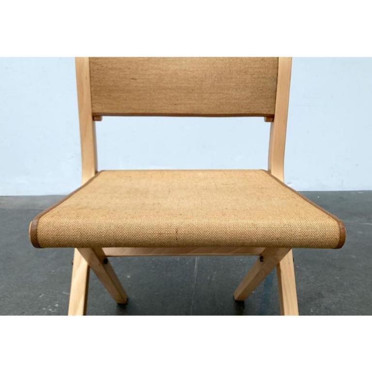 Leather Set of 3 Vintage Italian Folding Chairs by Ilmari Tapiovaara for Olivo Italy For Sale