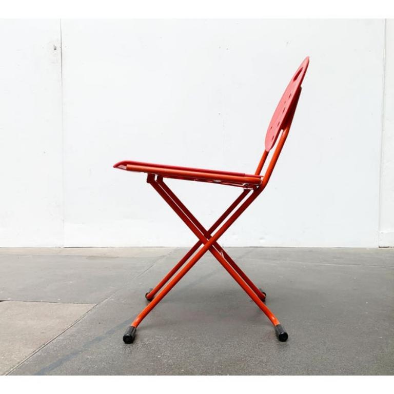Satz von 3 italienischen postmodernen, klappbaren Charlie-Stühlen im Vintage-Stil, 1980er Jahre (Postmoderne) im Angebot