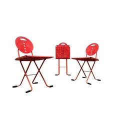 Set of 3 Vintage Italian Postmodern Charlie Folding Chair, 1980s