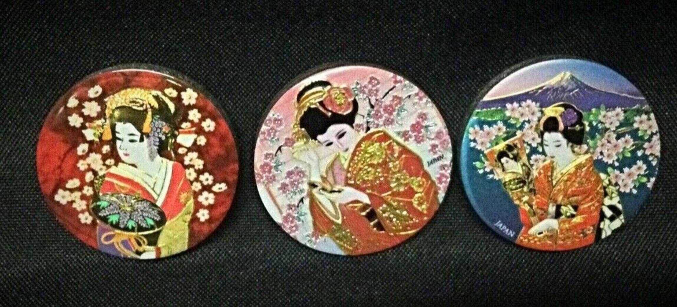 Satz von 3 japanischen Vintage-Magneten - 2Y32 (Französisch) im Angebot