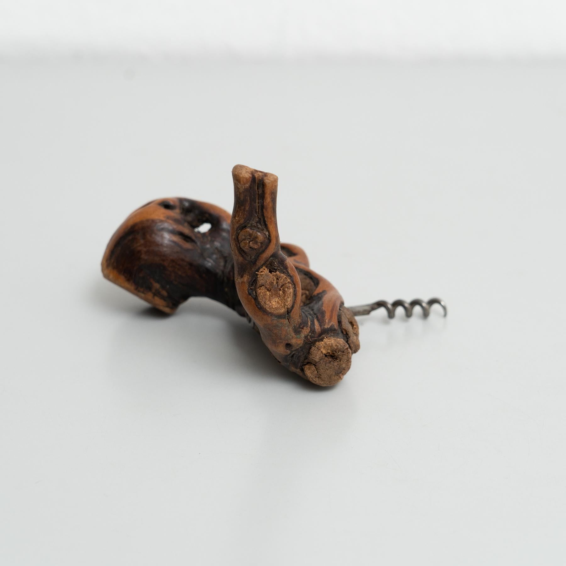 Set of 3 Handcrafted 1930s French Vine Wood Corkscrews by Laurent Siret For Sale 7