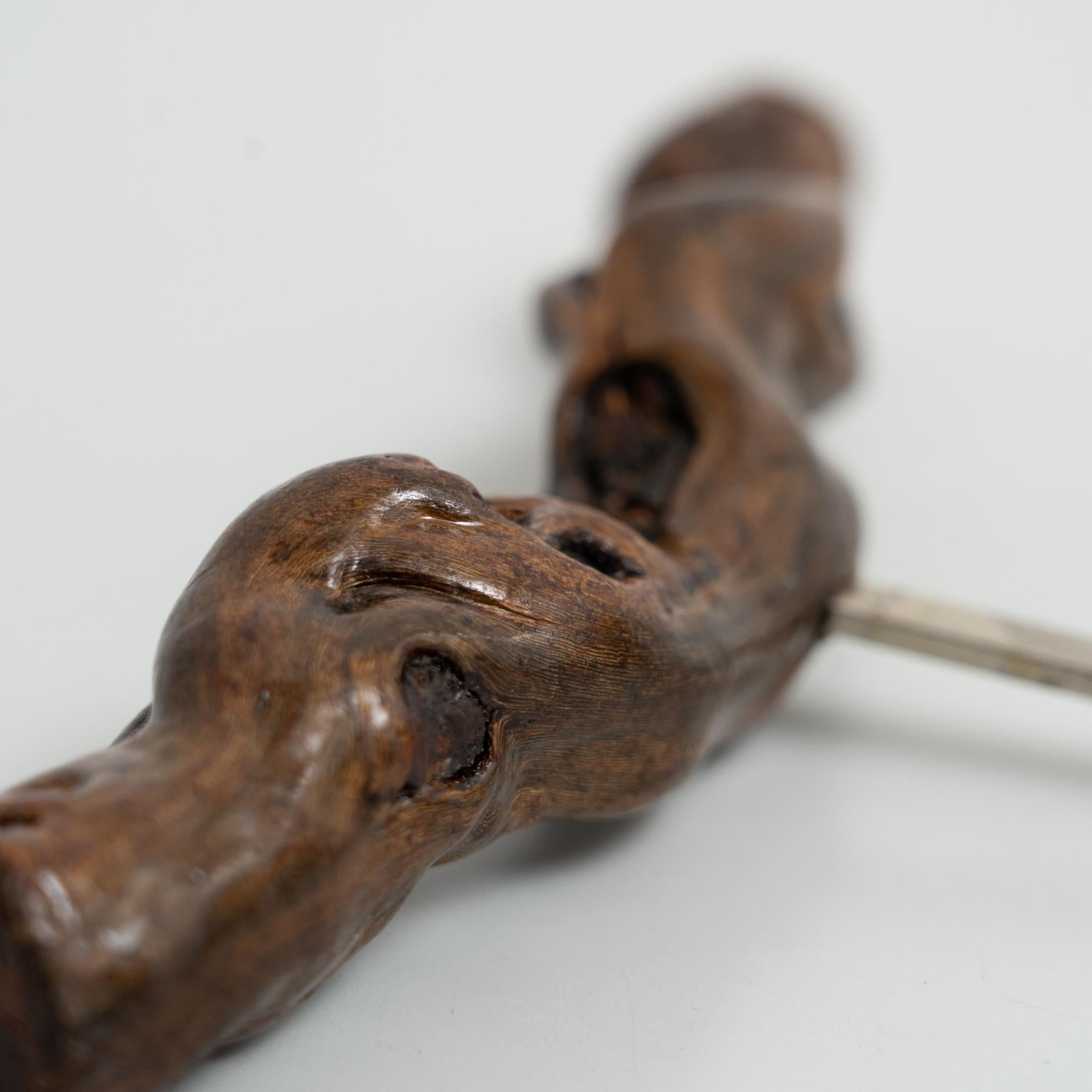 Set of 3 Handcrafted 1930s French Vine Wood Corkscrews by Laurent Siret For Sale 10