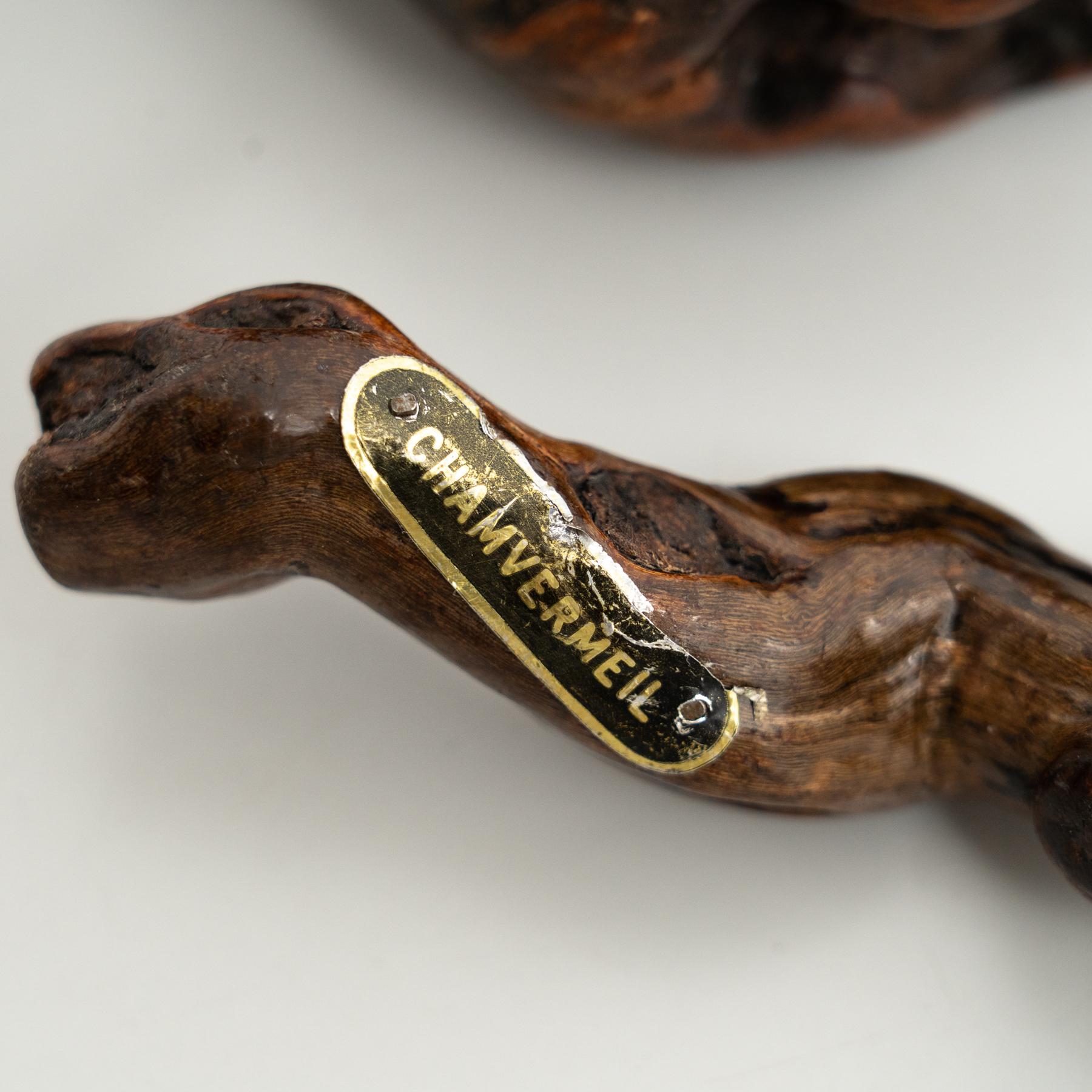 Set of 3 Handcrafted 1930s French Vine Wood Corkscrews by Laurent Siret In Good Condition For Sale In Barcelona, ES