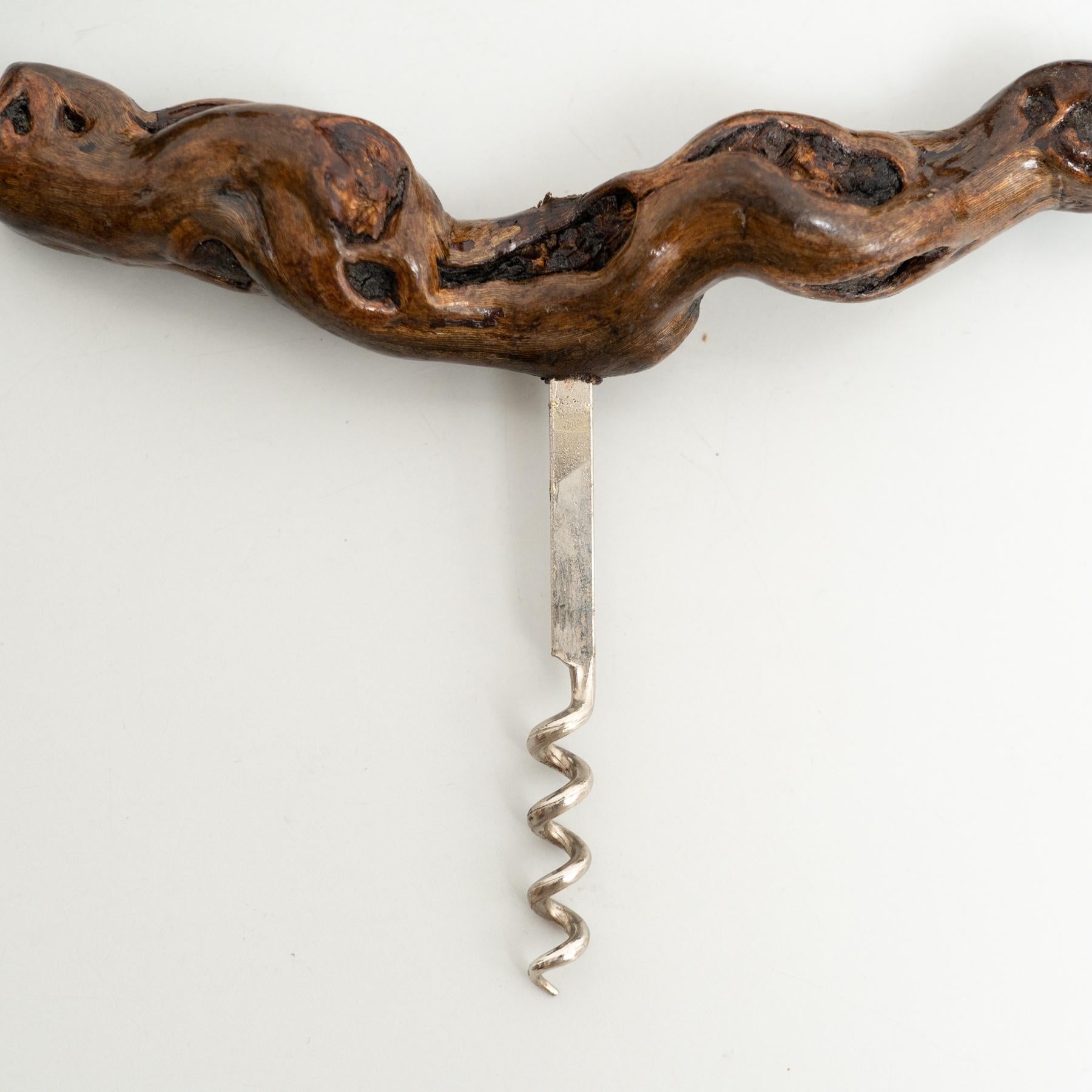 Set of 3 Handcrafted 1930s French Vine Wood Corkscrews by Laurent Siret For Sale 4