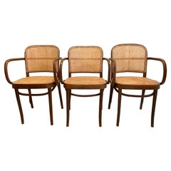Set of 3 Vintage Mid Century Josef Frank Josef Hoffman Style Prague Armchairs