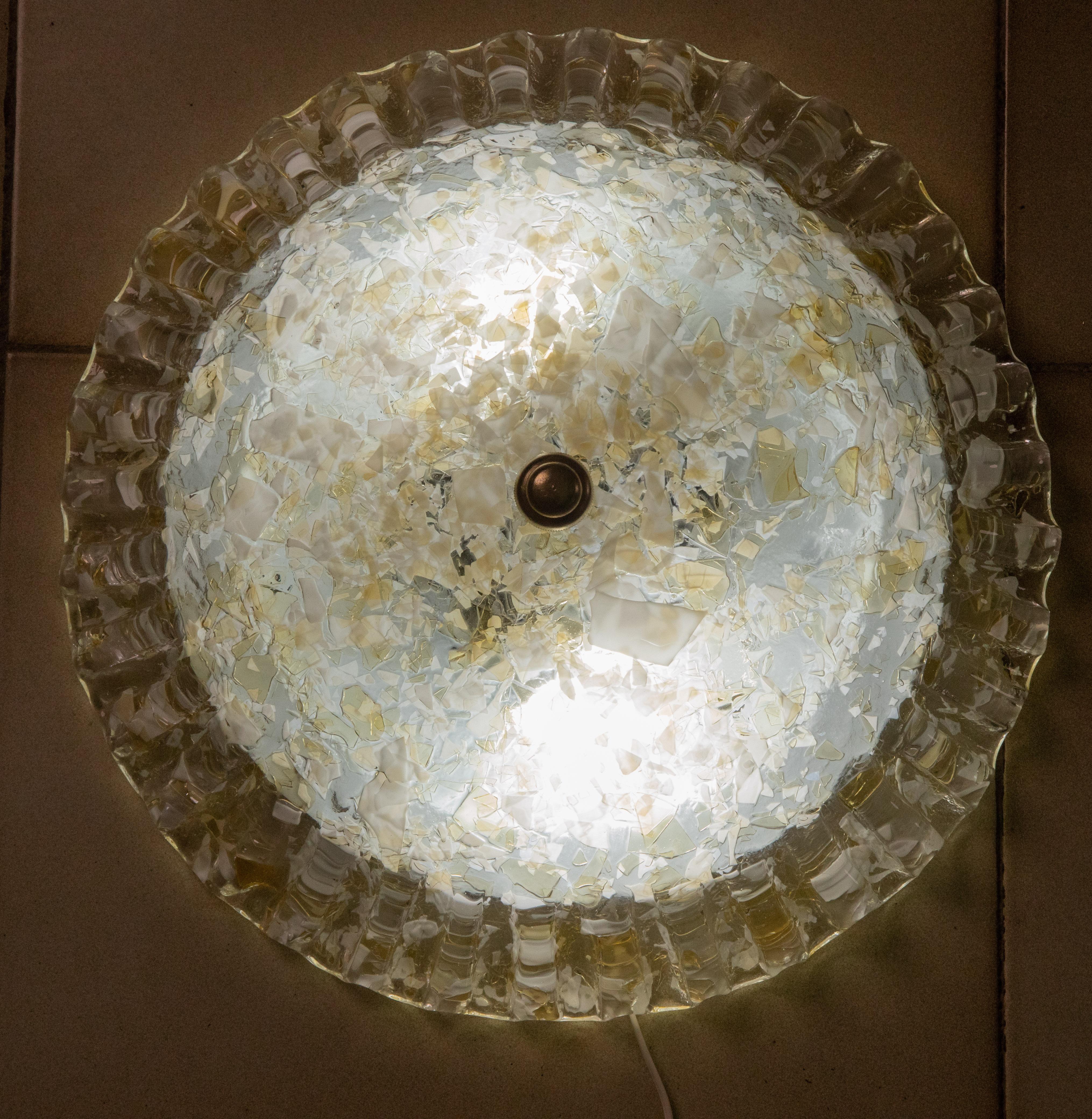 Set of 3 Vintage Murano Ceiling Light, 1970 For Sale 7