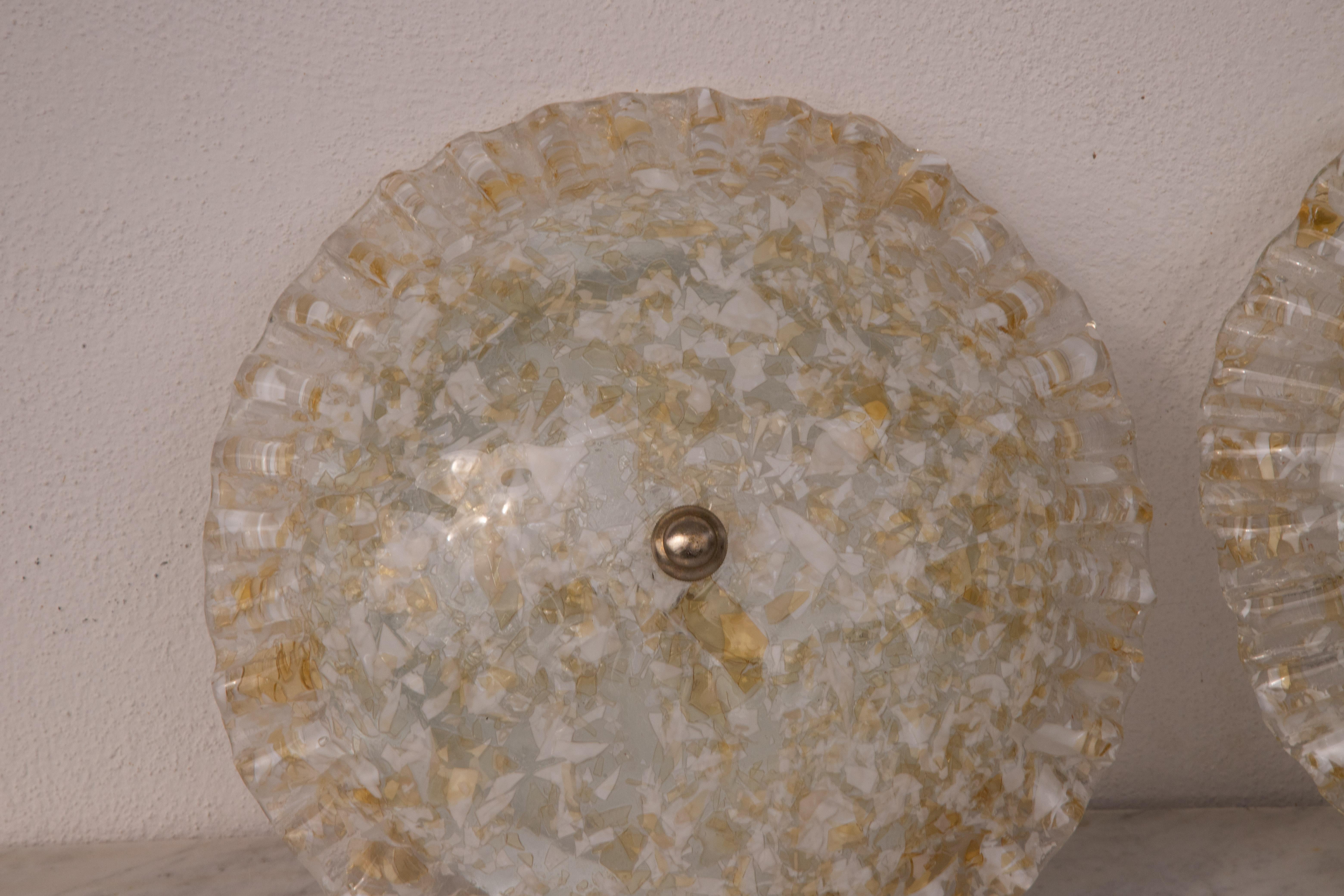 Set of 3 Vintage Murano Ceiling Light, 1970 In Good Condition For Sale In Roma, IT