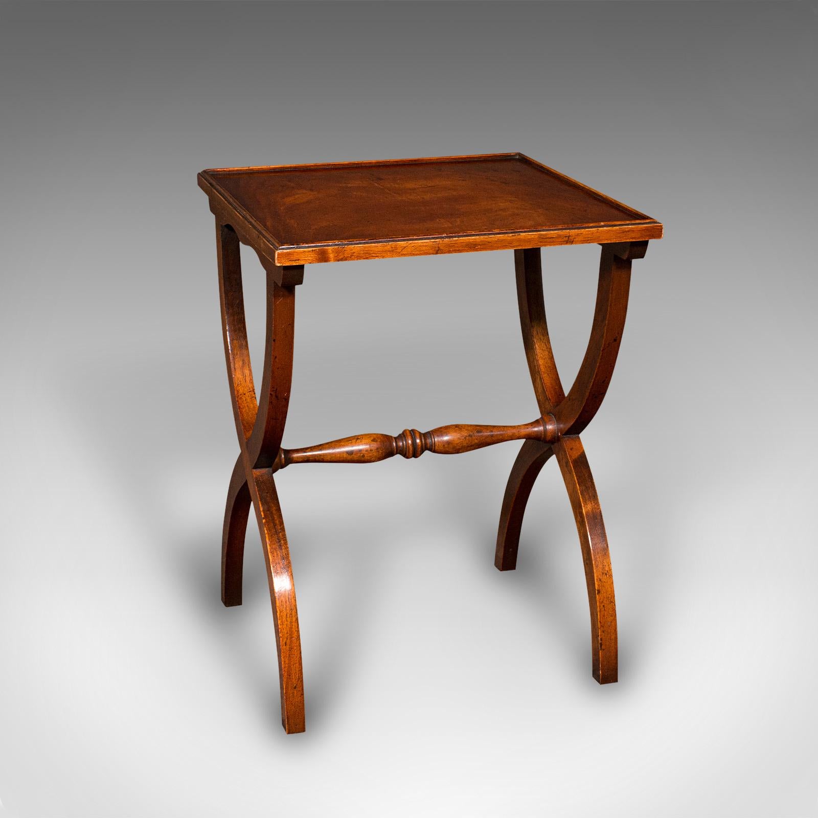 20th Century Set of 3 Vintage Nesting Tables, English, Beech, Trio, Occasional, Midcentury