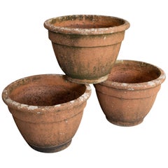 Set of 3 Used Planters, English, Terracotta, Large Garden Plant Pot