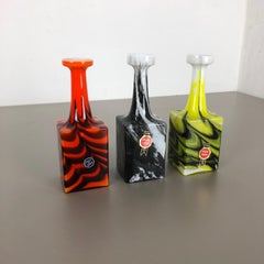 Set di 3 vasi vintage Pop Art Opaline florence, Italia, anni '70