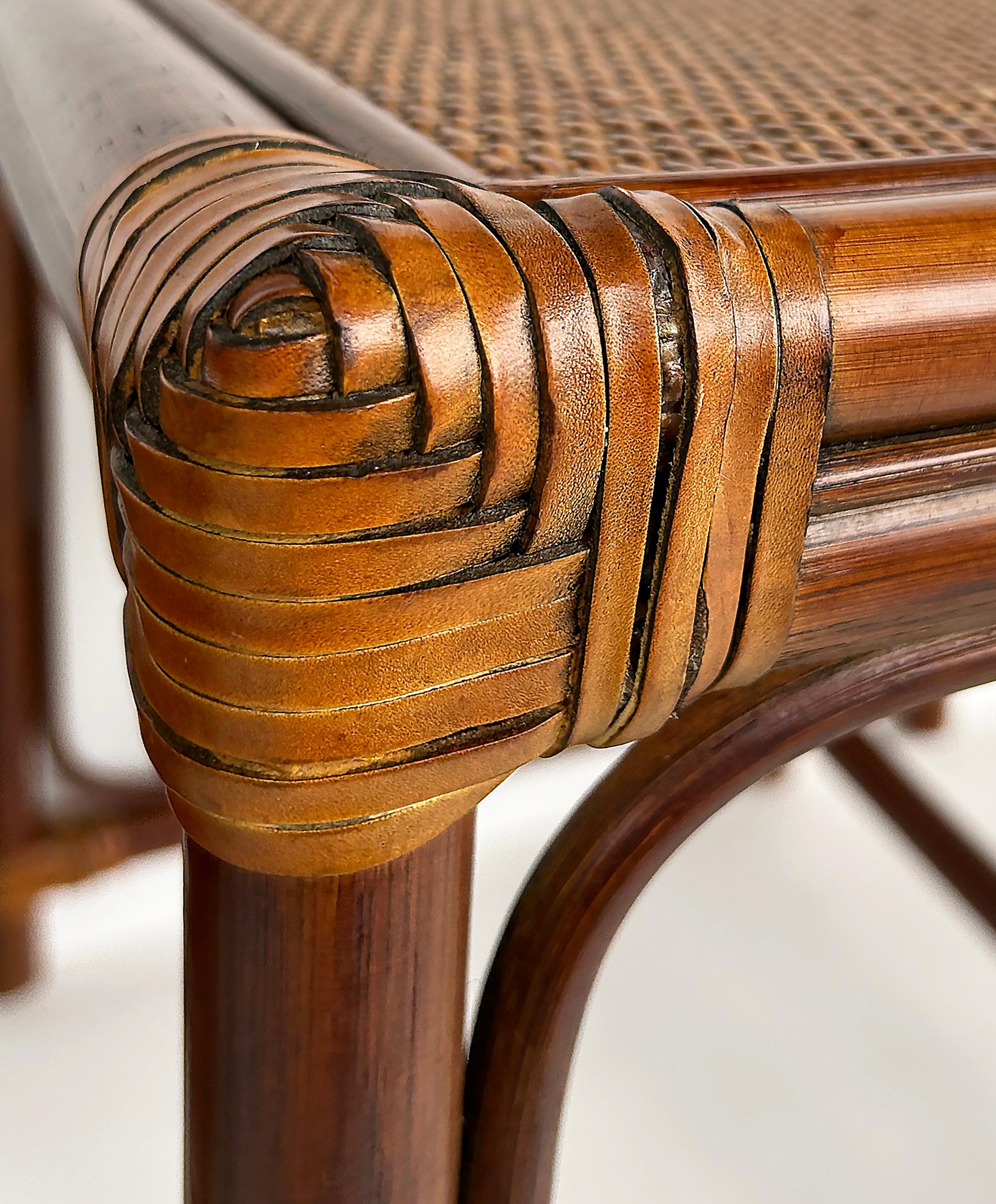 Set of 3 Vintage Rattan, Grass Cloth Nesting Tables, McGuire Manner For Sale 10