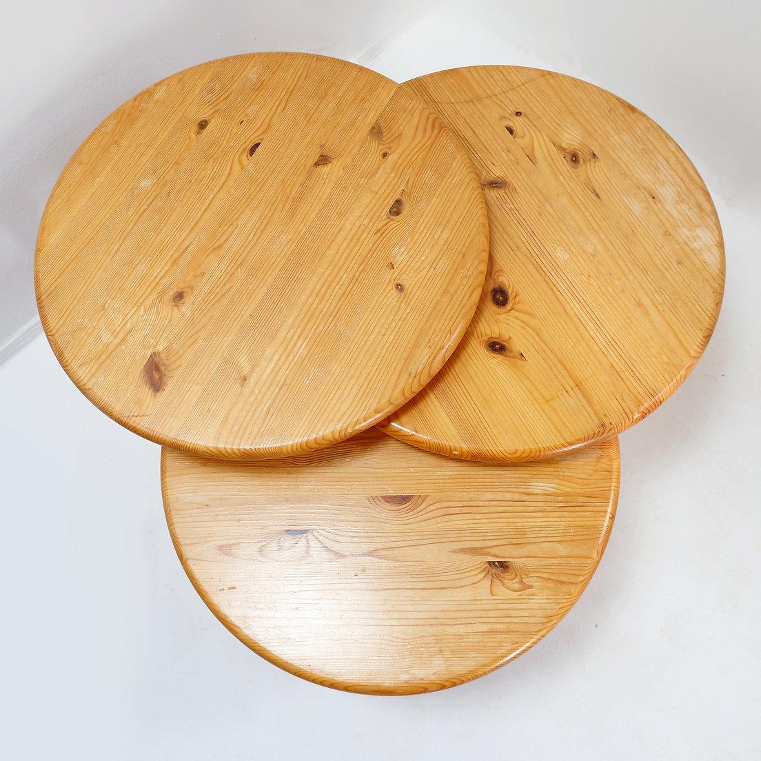 Set of 3 vintage side tables, in the style of Rainer Daumiller in vendita 4